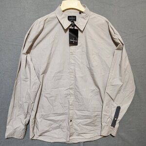 Trouvaille Paris Mens Button Up Long Sleeve Beige Shirt Size‎ XXL New with Tags